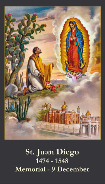 Dec 9th: *BILINGUAL* St. Juan Diego Prayer Card (English/Spanish)***BUYONEGETONEFREE***